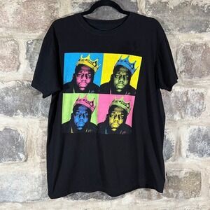 The Notorious B.I.G. Biggie Smalls Pop Art Graphic T Shirt‎ Black Size Large